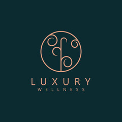 Luxury mdern design Massage spa yoga logo treatment - medical alternative traditional zen