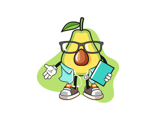 Avocado doctor mascot design vector. Cartoon character illustration for business, t shirt, sticker.