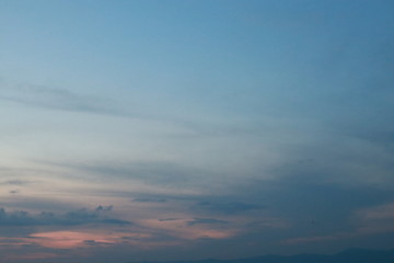  Light from the sunset to the sky with clouds and low light