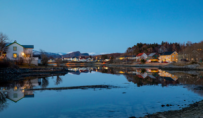 Fototapeta na wymiar Evening in Frokenosen, Brønnøy municipality