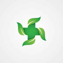 Vector design for health care icon concept design with leaf