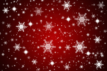 Obraz na płótnie Canvas White snowflakes beautiful on a red background