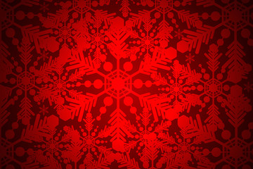 White snowflakes beautiful on a red background