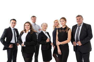 group of successful business people isolated on white