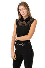 Fototapeta premium Portrait of a confident young woman standing isolated on white background.