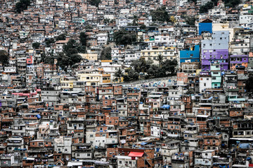 Full frame shot of a favela in Rio de Janeiro Brazil