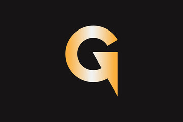 Letter G Logo Design Gold isolated on black background Vector Illustration