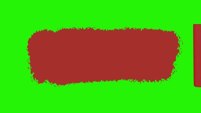 Painting red strip on green screen background