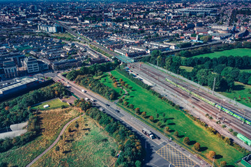 Fototapeta na wymiar Aerial view East Wall side in Dublin.
