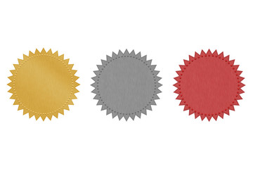 metallic foil seal label or sticker with clipping path