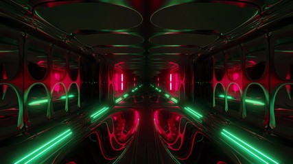endless futuristic scifi science-fiction alien space tunnel corridor space hangar 3d illustration background wallpaper