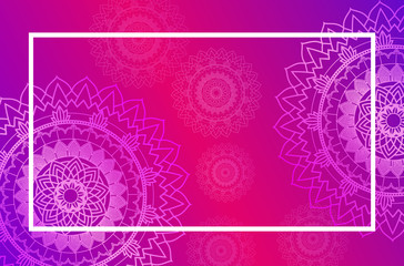 Border template with mandala pattern in pink