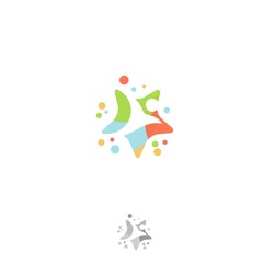 Colorful logo for health human in flat style design