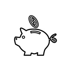 piggy bank icon vector flat style