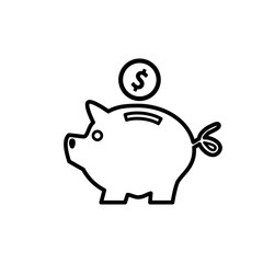 piggy bank icon vector flat style