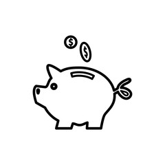 piggy bank icon vector flat style