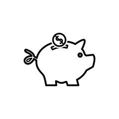 piggy bank icon vector flat style