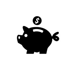 piggy bank icon vector flat style