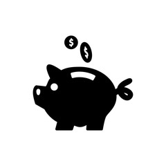 piggy bank icon vector flat style