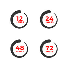 Set color icons of 12, 24, 48, 72 hours
