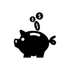 piggy bank icon vector flat style