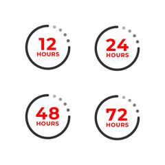 Set color icons of 12, 24, 48, 72 hours