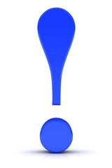 exclamation point exclamation mark blue 3d