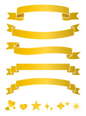 Obraz premium ゴールドリボンのセット