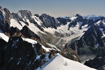 View from Aiguille du midi, Mont Blanc massif, France
