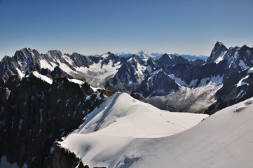 View from Aiguille du midi, Mont Blanc massif, France