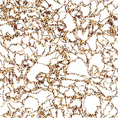 Abstract leopard style vector seamless pattern. Spotted contours like animal skin on white background. Mottled template for design, textile, wallpaper, web site banner, carton, ceramic tiles.
