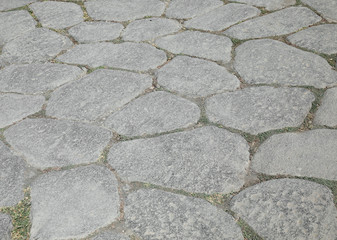 stone of an ancient roman road in Italy