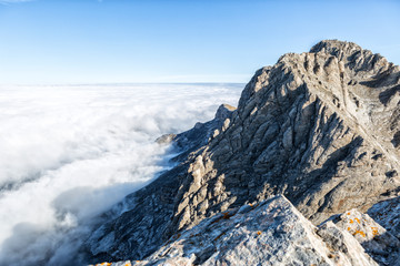 Fototapeta na wymiar The mount Olympus in central Greece and Mytikas