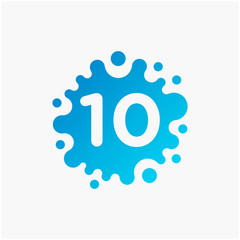 Number 11 with molecule Logo design. Lab Logo Design Element , Design Vector with Dots. - VECTOR