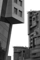 abstract building in black and white urban