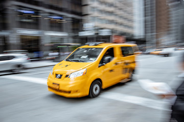 Fototapeta na wymiar blurred taxi