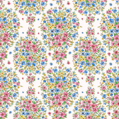 Seamless beautiful pattern painted with watercolors on paper-6