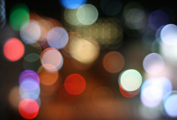circle colorful lights at night