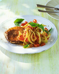 Rumsteak mit Fenchel und Tomaten