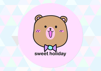 logo of cute bear in beautiful holiday ,illustrations