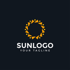 Abstract Sun Logo Design Template