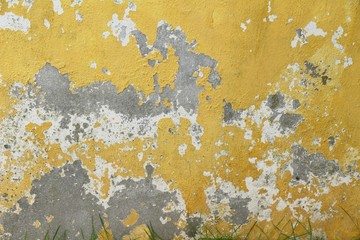 Old wall background and vintage peeling paint