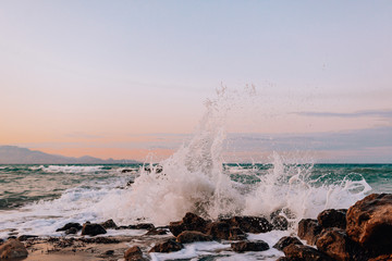  Greece, Zakynthos,Panoramic view,Perfect sand beach and turquoise water