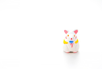 年賀状素材　ネズミの置物