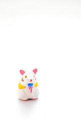 年賀状素材　ネズミの置物