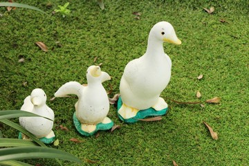 Duck decorative statue is beauty in garden