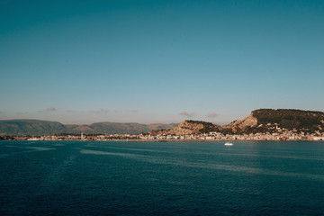 Fototapeta premium Greece, Zakynthos,Panoramic view,Perfect sand beach and turquoise water