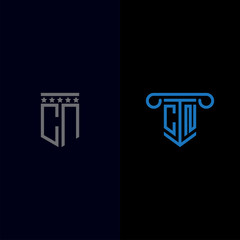 Inspiring logo design Set for companies from the initial letters of the CN logo icon. -Vectors