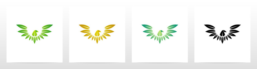 Bird With Leaves Wings Logo Design