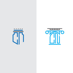 Inspiring logo design Set for companies from the initial letters of the CN logo icon. -Vectors